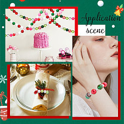 Kit de fabricación de joyas DIY con cuentas redondas de plástico y acrílico con temática navideña de 50 estilos&nbsp;SACR-SC0001-37