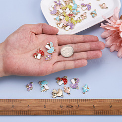 40шт 8 цвета сплава эмалевые подвески&nbsp;ENAM-FW0001-03