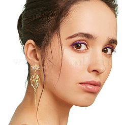 3 пара 3 стилей латунных сережек-гвоздиков с кубическим цирконием EJEW-DR0001-01