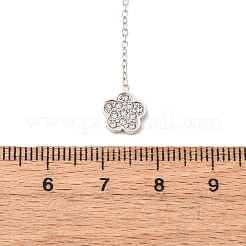 Ожерелья из нержавеющей стали 304 с кристаллами и стразами в виде цветка NJEW-R026-18P