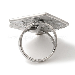 Кольца-манжеты из нержавеющей стали 304 с ромбами&nbsp;RJEW-Z053-04P