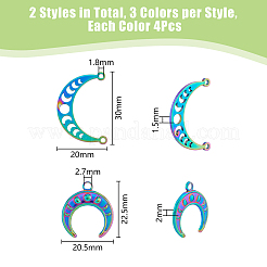 24 шт. 6 стиля ионного покрытия (IP) подвески из нержавеющей стали 304 STAS-DC0014-20