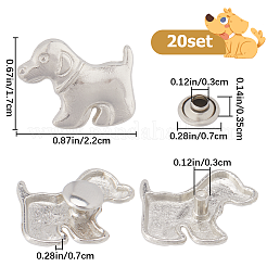 Заклепки для одежды из сплава в форме собаки FIND-GF0004-80