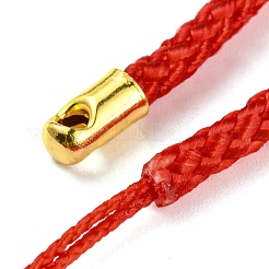 ポリエステルコード携帯ストラップ  ゴールデンメッキ鉄パーツ  レッド  7.6~8.1cm&nbsp;FIND-G063-01G-07