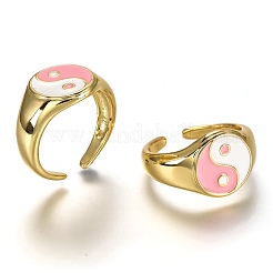 Манжеты из латуни с эмалью&nbsp;RJEW-C100-22G-B