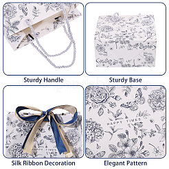 Geschenktaschen aus Papier mit Blumendruck&nbsp;ABAG-WH0044-82A