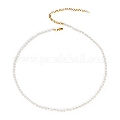 Элегантные ожерелья из бусин с имитацией жемчуга во французском стиле с цепочками из нержавеющей стали для женщин BJ9351