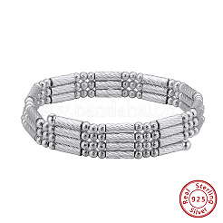 Регулируемые 925 серебряные круглые магнитные бусины ожерелья для женщин NJEW-A048-03P