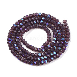 Гальванизировать непрозрачные сплошной цвет стеклянные бусы пряди EGLA-A044-P1mm-L11