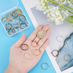 40шт 5 цвета стойка с покрытием латунь открытая задняя часть база&nbsp;KK-PH0004-68