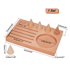 Деревянные стенды кольца пальца&nbsp;RDIS-WH0009-020