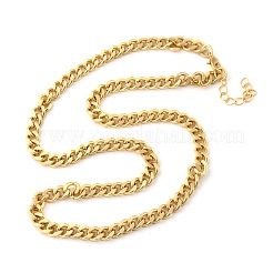 Латунная кубинская цепочка ожерелье для женщин мужчин NJEW-F337-03G-02
