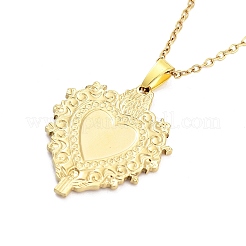 Colliers avec pendentif en acier inoxydable 304 du Sacré-Cœur&nbsp;NJEW-G083-02A-G