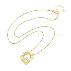 Colliers à chaîne en forme de boîte avec pendentif en forme de lettre en laiton et en plastique pour femmes&nbsp;LS-NJEW-U017-01G-07