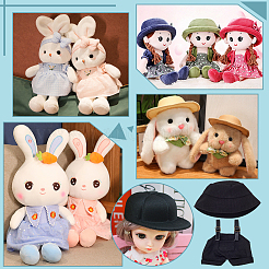 1 шт. брюки на подтяжках из хлопка и искусственной кожи и 1 шт. тканевая панама для аксессуаров для кукол&nbsp;DOLL-WR0001-05B