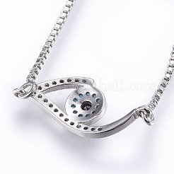 Регулируемые латунные браслеты из микропаве из циркония и боло BJEW-H583-09