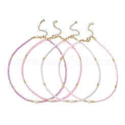 4 шт. 4-х цветные ожерелья из натурального культивированного пресноводного жемчуга и стеклянных бусин NJEW-JN05234