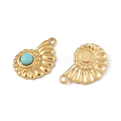 Подвески из синтетической бирюзы в форме ракушки&nbsp;STAS-P396-02G-01