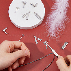 10 pz. 5 stili di serie per la cura dei capelli con placcatura in ottone e ciondoli in zirconia cubica&nbsp;KK-HS0002-13P