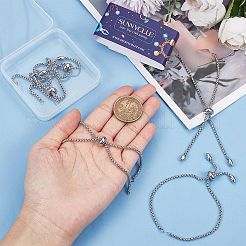 8шт регулируемые слайдерные браслеты из нержавеющей стали 304 для изготовления STAS-SC0006-03P