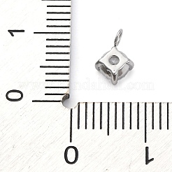 Подвески из нержавеющей стали 304 с микропаве из кубического циркония STAS-U042-02B-P