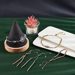 6шт 3-цветный полуготовый латунный браслет-слайдер с кубическим цирконием ZIRC-NB0002-02