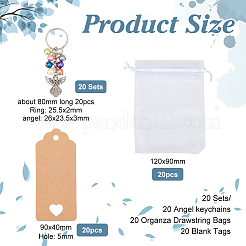 20шт акриловые бусины и брелок из сплава ангела DIY-BC0009-78