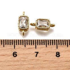 Настоящие 18k позолоченные латунные соединители с микропаве с кубическим цирконием ZIRC-L100-009G-07