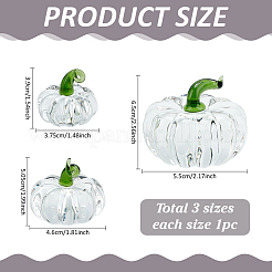 3 шт. 3 стиля стеклянных тыквенных украшений&nbsp;DJEW-PH0001-68A