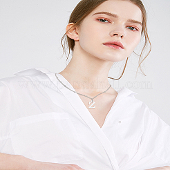 1 шт. латунная цепочка и ожерелье с подвеской в виде буквы из нержавеющей стали 304&nbsp;NJEW-LP0001-35Z-P