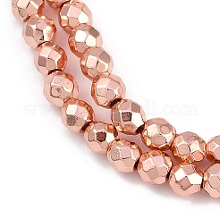 Нити синтетических немагнитных гематитовых бусин с гальваническим покрытием G-H072-A01-01H