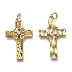 Латунные микропаве прозрачные подвески с фианитом ZIRC-L098-033G