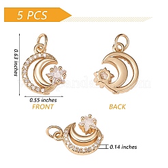 Pendenti in zirconi cubici trasparenti in micro pavè di ottone&nbsp;ZIRC-SZ0003-93