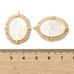 Покрытие стойки латунь микро паве кубический цирконий и подвески в виде ракушек KK-G488-18G