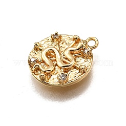 Латунные микропаве прозрачные подвески с фианитом&nbsp;LS-KK-G530-02G