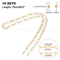 Алюминиевые кабельные цепи / скрепки цепочки для очков AJEW-AR0001-09G