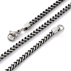 Ожерелья из цепочек пшеницы из нержавеющей стали 304 толщиной 2.5 мм&nbsp;NJEW-Q013-16B