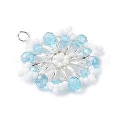 Подвески-снежинки из стеклянных бусин PALLOY-MZ01080-02