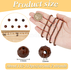 2 нити натуральных бусин тигрового глаза&nbsp;G-NB0005-72