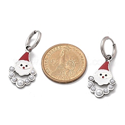 3 пара 3 стилей рождественских серег-колец и гвоздиков из нержавеющей стали 304 для женщин EJEW-K279-15P