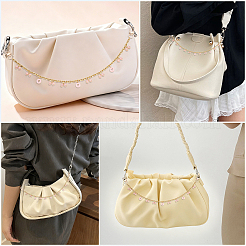 2 stücke legierung emaille rosa bowknot quaste 304 edelstahl kabel kette tasche dekorative ketten&nbsp;AJEW-BBC0001-03
