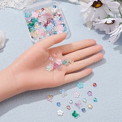 4 стиль гальванических стеклянных бусин&nbsp;EGLA-YW0001-27