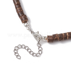2 Stück 2 Farben natürliche Kokosnuss & natürliche Magnesit Heishi Perlen Halsketten&nbsp;NJEW-JN05308