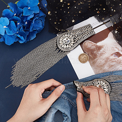 Модные погоны с кисточками и железной цепочкой AJEW-WH0419-16P