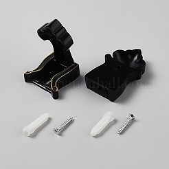 アルミ製折りたたみ式隠しコートフック  壁掛けフック  コーヒー  70x44.5x14mm&nbsp;FIND-WH0173-526A