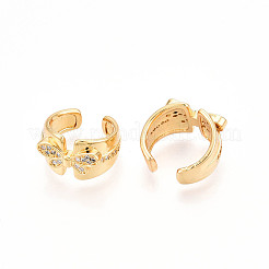 Латунные серьги-манжеты из прозрачного кубического циркония KK-T074-29G