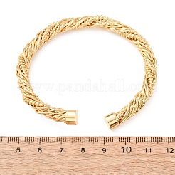 Bracciali aperti in ottone con corda intrecciata&nbsp;KK-CBA3297-11G
