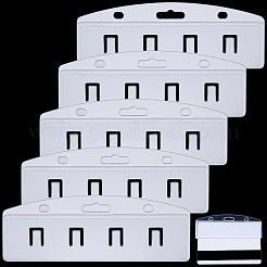 プラスチックIDカードホルダー5個  長方形  透明  90x32x4.5mm  穴：3.5~4x14mmと3.5x5mm&nbsp;OFST-CP0001-17