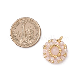 7 шт. 7-цветные плоские круглые подвески из натурального сердолика&nbsp;PALLOY-MZ00950