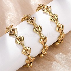 Ожерелья из нержавеющей стали 304 с звеньями в форме бриллианта для женщин и мужчин&nbsp;NJEW-F363-01G